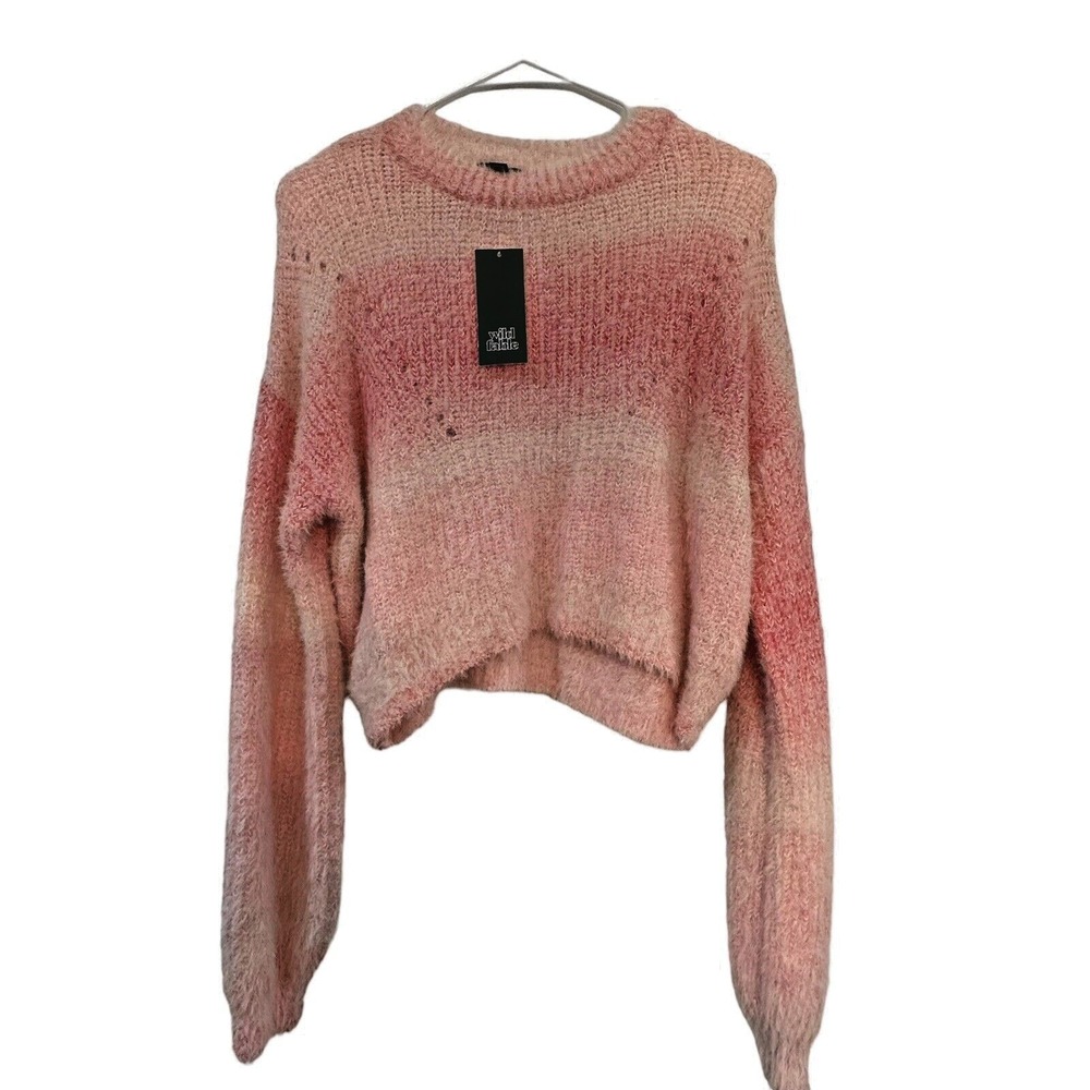 NWT! Wild Fable S Pink Cropped Sweater‎ SOFT FUZZY Nylon Acrylic $28 NWT Small